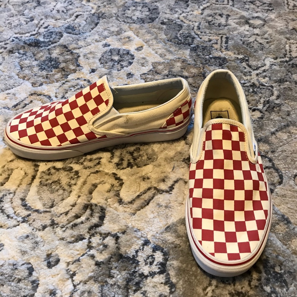 Red checkered vans